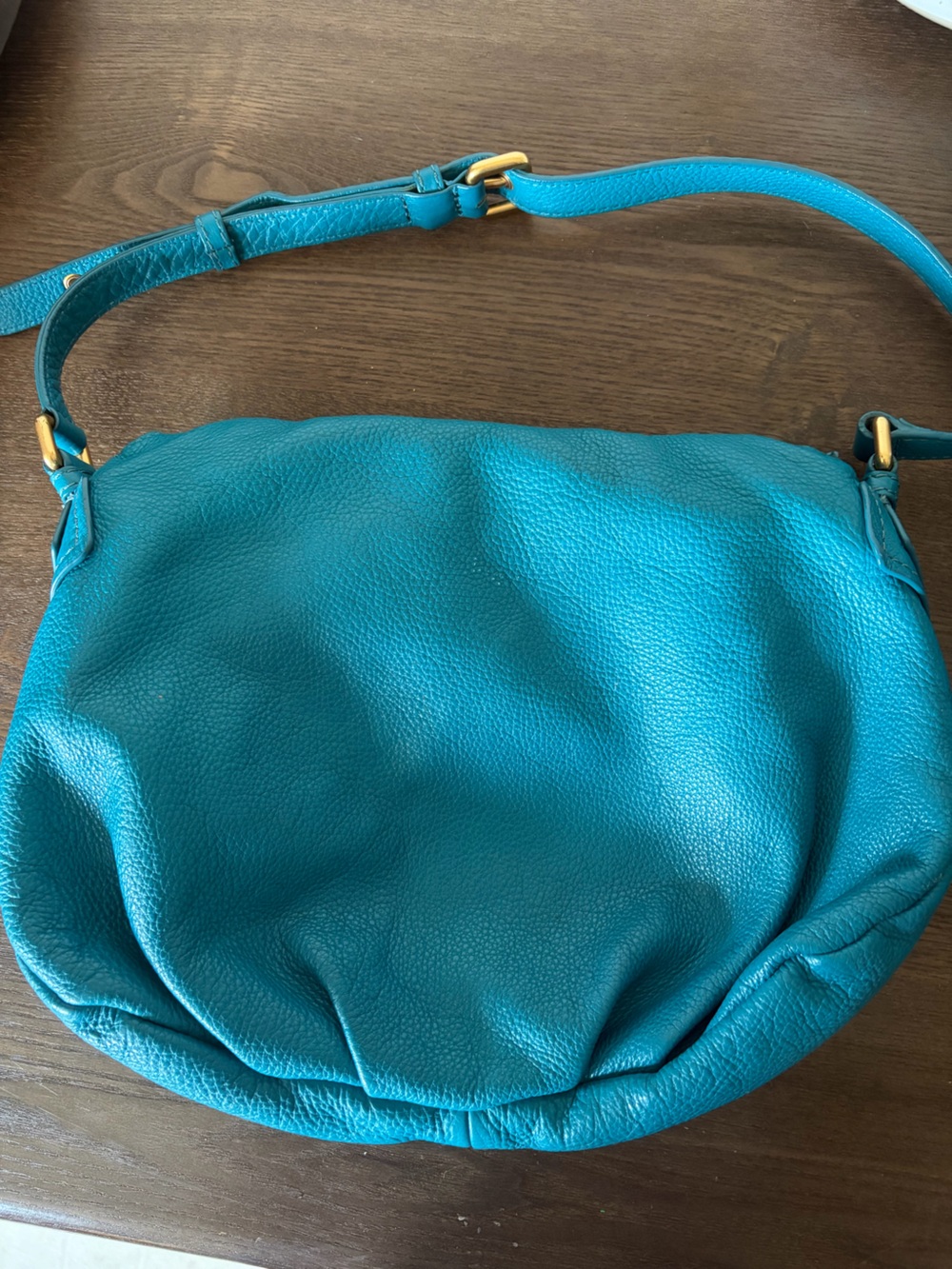 Marc by Marc Jacobs Teal Pebbled Leather Shoulder Bag Classic Q Natasha - Picture 6 of 8